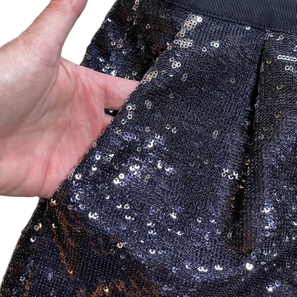 J.Crew Shirttail Mini Sequin Skirt Navy Size 6 - Picture 8 of 12